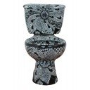 Mexican Talavera Toilet Sello Negro